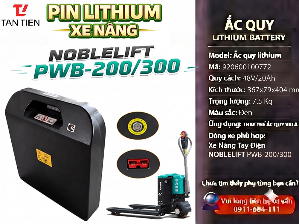 Pin Lithium Xe Nâng Noblelift PWB-200 48V/20Ah